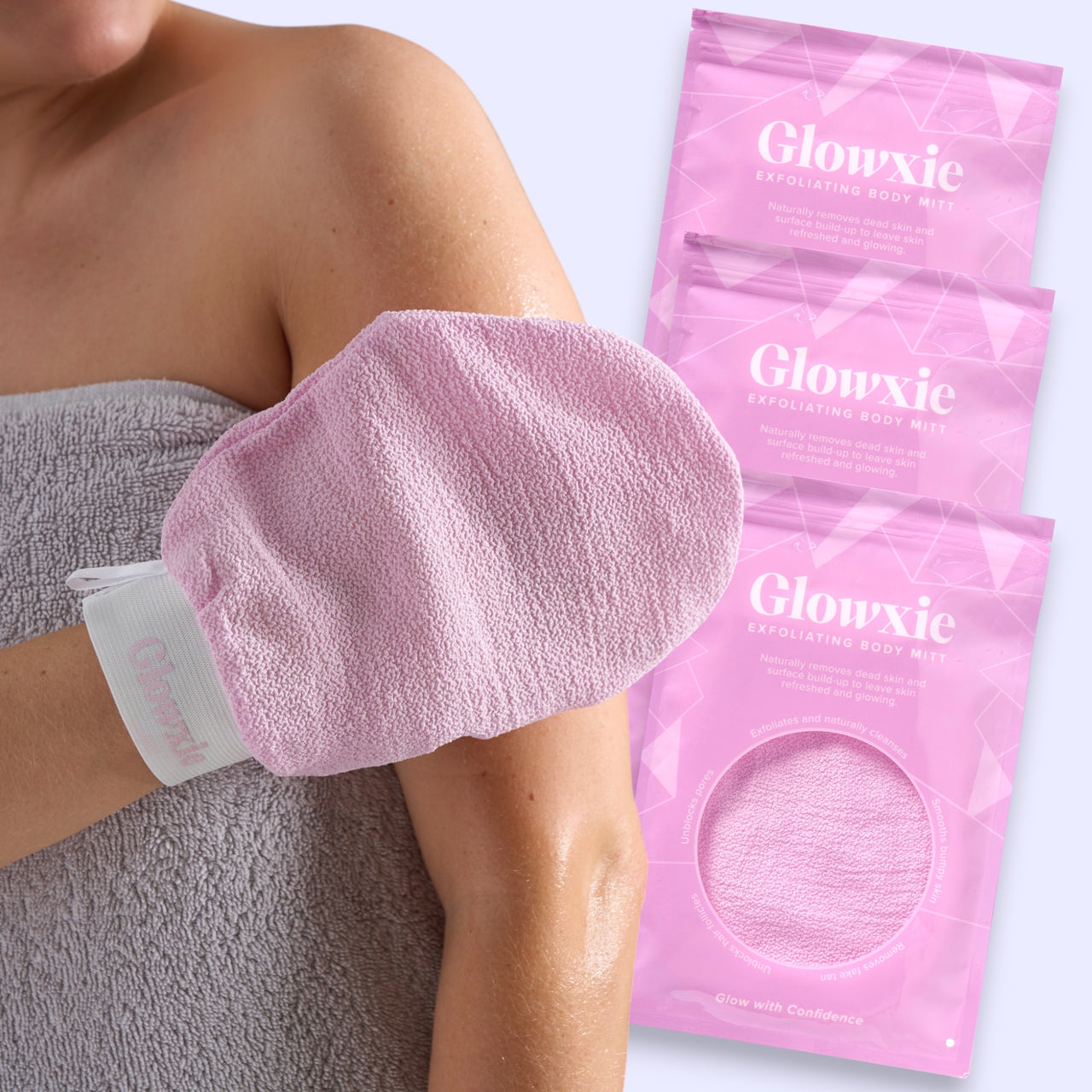 Glowxie Exfoliating Mitt for Body (3-Pack)