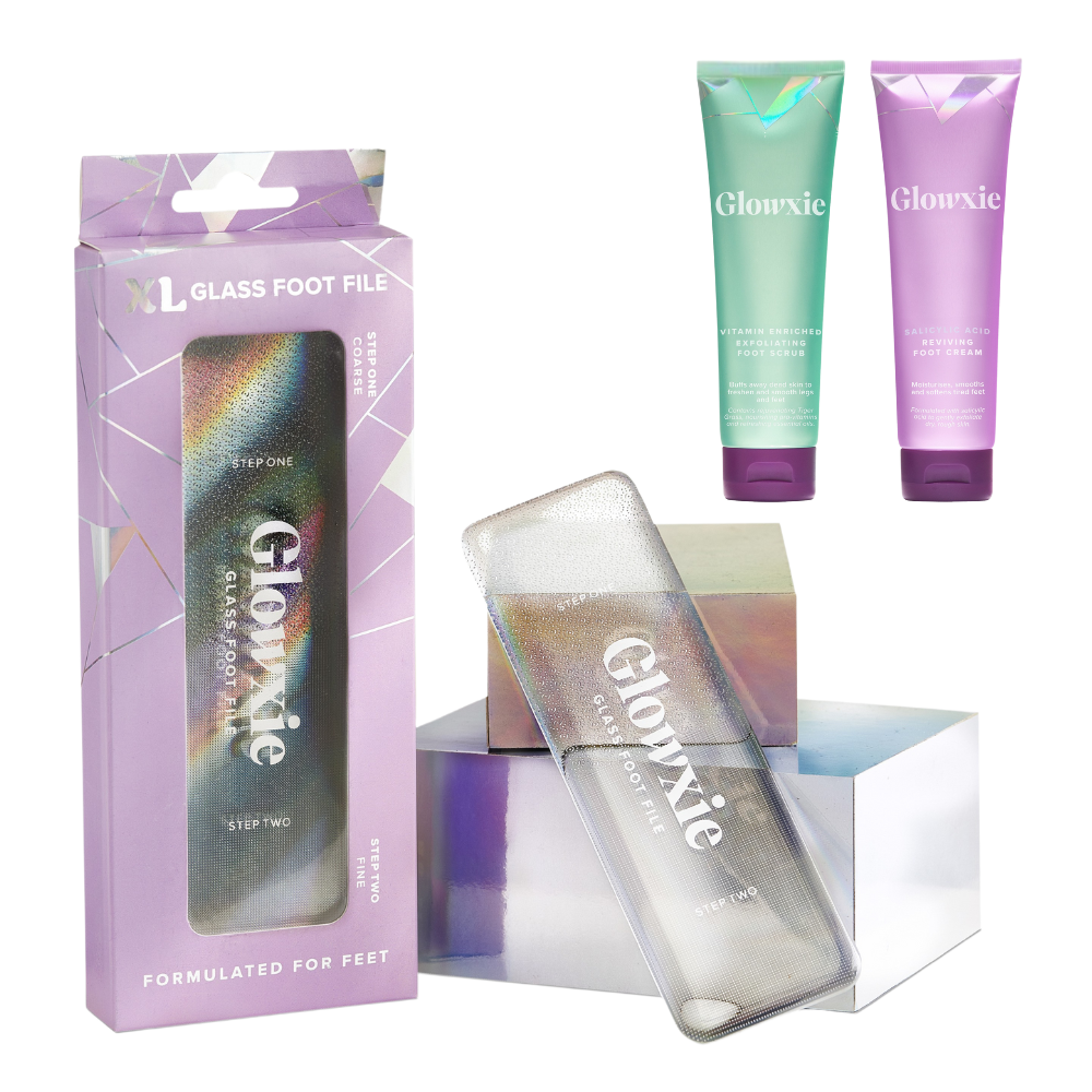 Glowxie Deluxe Pedi Set - XL File, Scrub & Cream